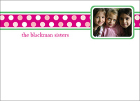 Pink Polka Dot Photo Flat Note Cards