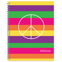 Bright Stripes Peace Spiral Notebook