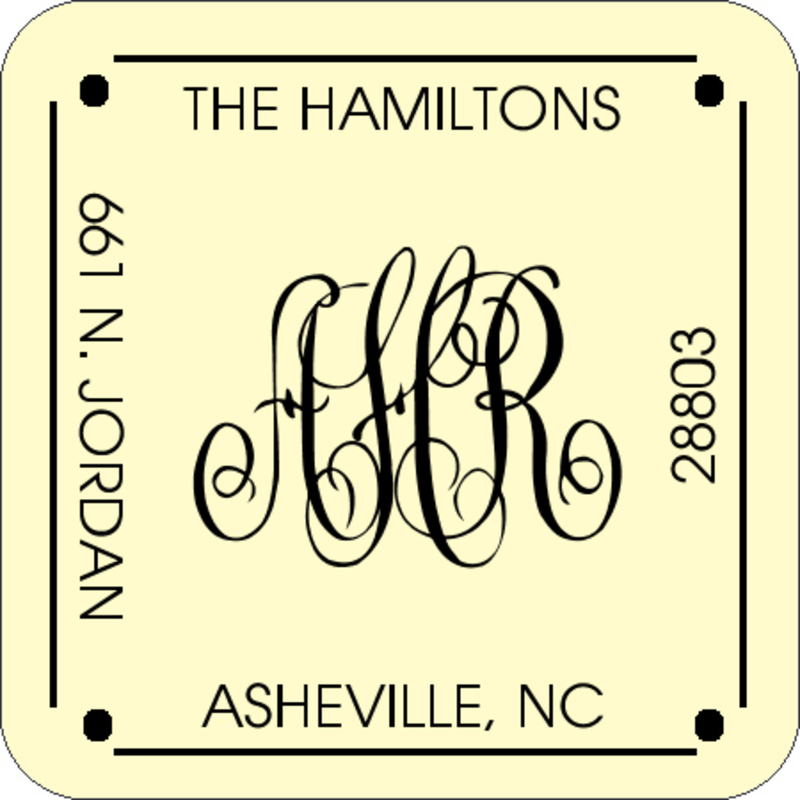 Monogram Square Return Address Labels