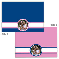Pick your Mood Pink  & Navy Stripe Photo Note Cards