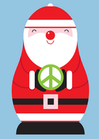 Peace Santa Holiday Card with Inside Imprint