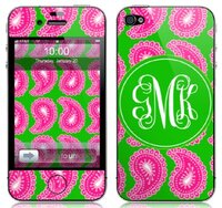 Paisley Preppy Pink and Green Tech Skin
