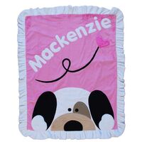 Personalized Peekaboo Puppy Crib Blanket