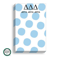 True Blue Polka Dot Notepads with Optional Greek Lettering
