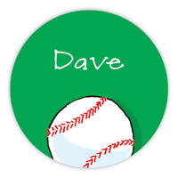 Home Run Baseball Round Gift Stickers
