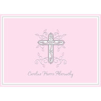 Pink Blessing Cross Foldover Note Cards