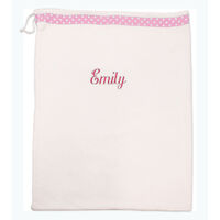 Terry Velour Laundry Bag with Ribbon Trim