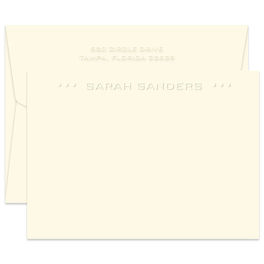 Triple Thick Boulevard Embossed Flat Note Cards - Embossed
