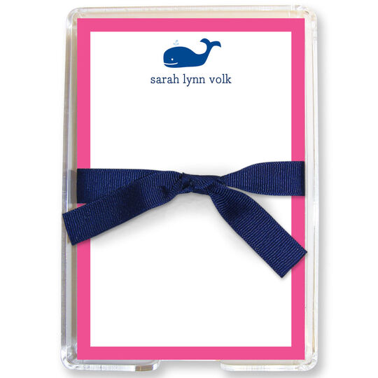 Navy Whale Memo Sheets in Holder