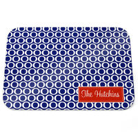 Navy Nautical Name Glass Cutting Boards