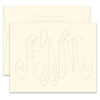 Your Logo Embossed on Colorful Folded Notes (4x 5) with an Embossed Border