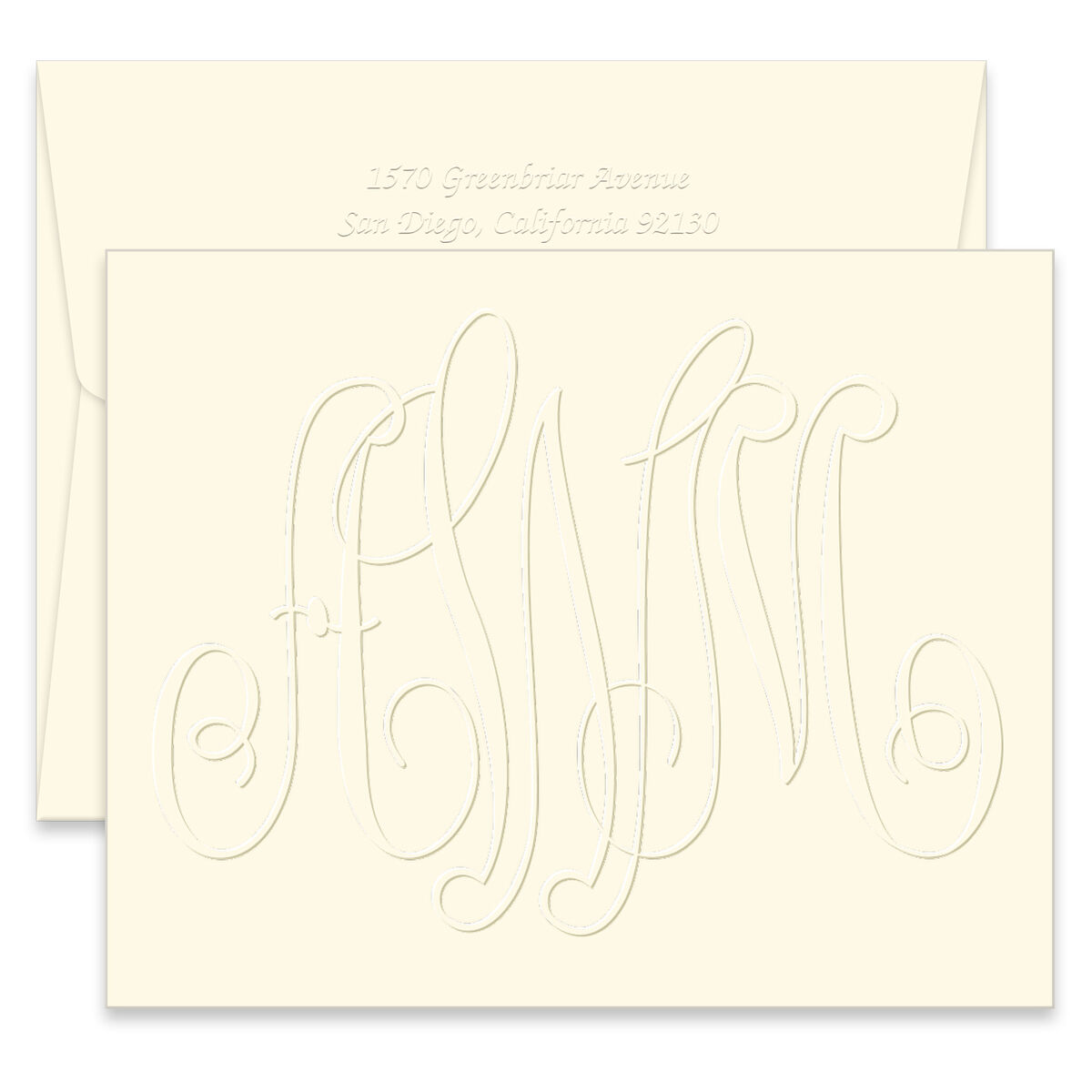  Designer Greetings Monogrammed Blank Note Cards, Embossed  Letter “I” Initial Monogram (10 Cards with Envelopes) : Blank Postcards :  Office Products