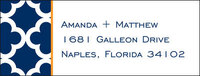 Navy Bristol Tile Return Address Labels