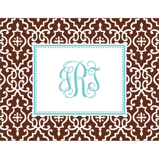 Chocolate Wrought Iron Folded Note Cards