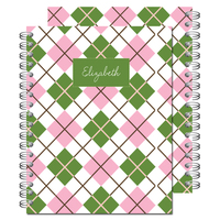 Classic Pink Argyle Spiral Notebook
