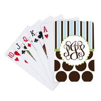 Chocolate Dots and Blue Stripes Playing Cards