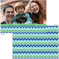 Blue and Green Happy Everything Photo Holiday Cards