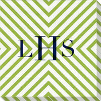 Green Chevron Caspari Napkins