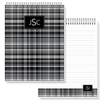 Black Plaid Jumbo Spiral Top Notepads