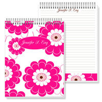 Hot Pink Floral Jumbo Spiral Top Notepads