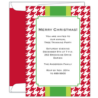 Alex Houndstooth Red Invitations