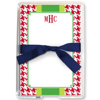 Red Alex Houndstooth Memo Sheets in Holder