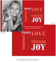 Family Word Block Photo Holiday Cards