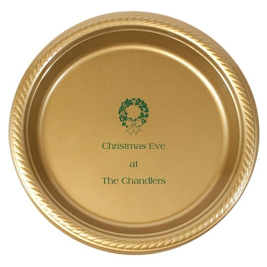 Personalized Traditional Wreath Plastic Plates