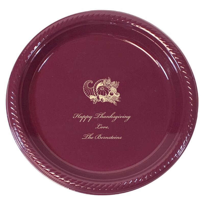 Personalized Thanksgiving Plastic Plates