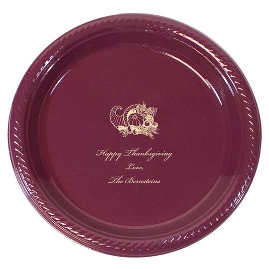 Personalized Thanksgiving Plastic Plates