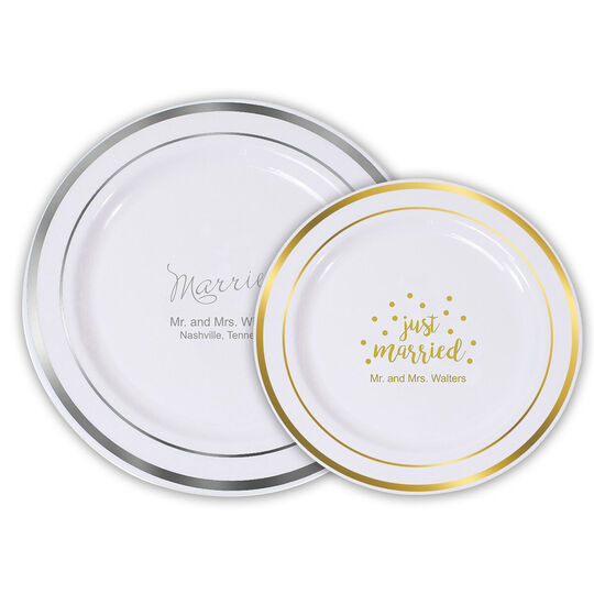 Design Your Own Elegant Premium Plastic Plates with Gold or Silver Edge