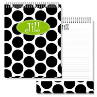 Black Dots Jumbo Spiral Top Notepads