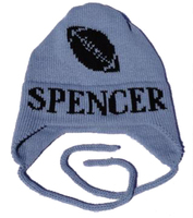 Personalized Football Knit Hat with Earflaps