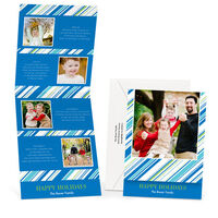 Striped Timeline Holiday Photo Cards