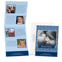 Two Color Pattern Timeline Holiday Photo Cards