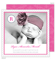 Diamond Baby Girl Photo Birth Announcements
