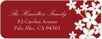 Red Blossom Holiday Address Labels