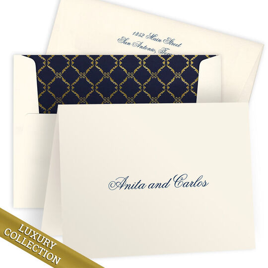 Luxury Miller Folded Note Card Collection - Raised Ink