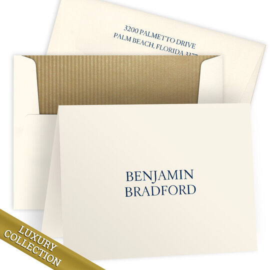 Luxury Bradford Folded Note Card Collection - Raised Ink