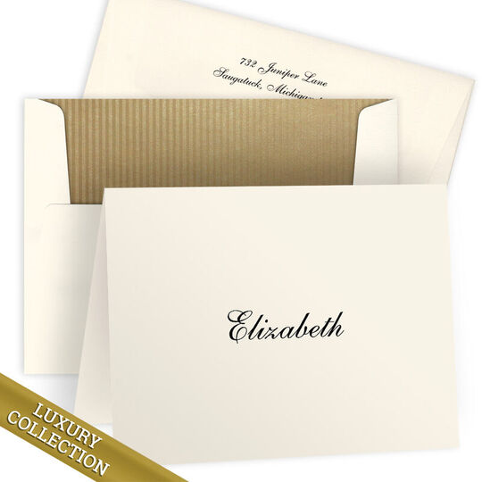 Luxury Elizabeth Folded Note Card Collection - Raised Ink