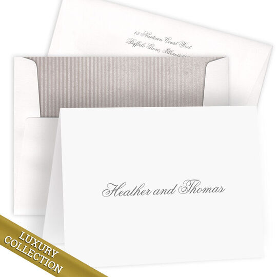 Luxury Dawson Folded Note Card Collection - Raised Ink