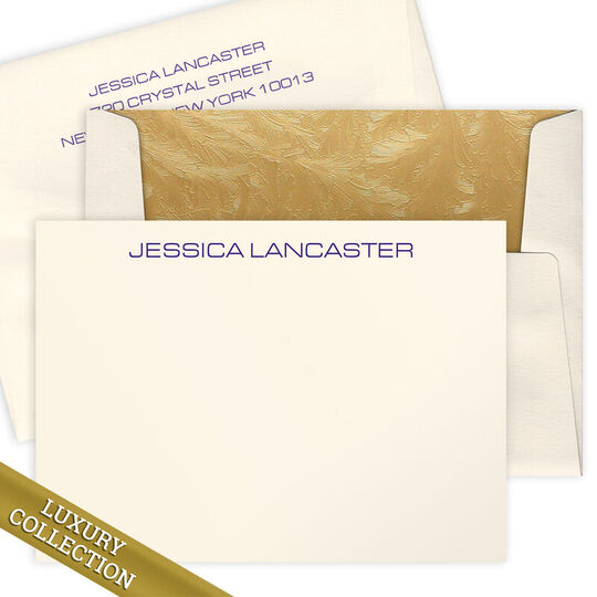 Luxury Lancaster Flat Note Card Collection - Raised Ink