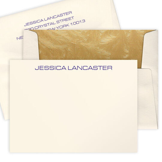 Luxury Lancaster Flat Note Card Collection - Raised Ink