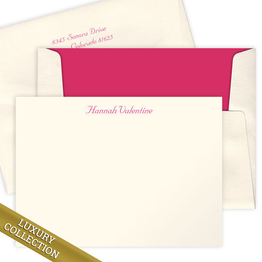 Luxury Valentine Flat Note Card Collection - Raised Ink