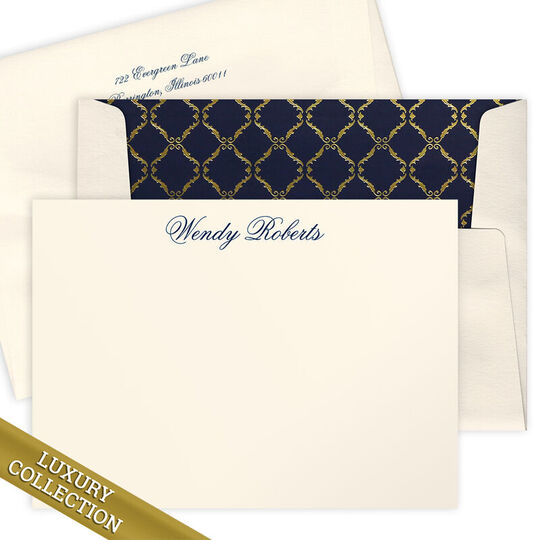 Luxury Barrington Flat Note Card Collection - Raised Ink