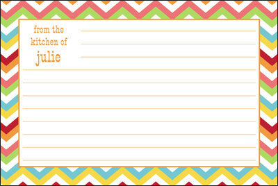 Bright Chevron Recipe Cards