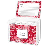Red Chinoisserie Recipe Box and Recipe Cards