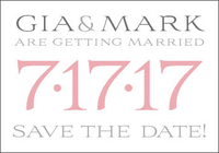 Light Pink Petite Save the Date Numbers Announcements