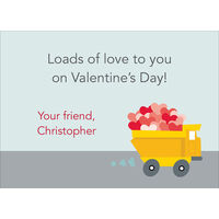 Dump Truck Valentine Exchange Cards
