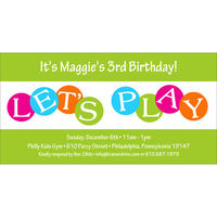 Green Let's Play Invitations